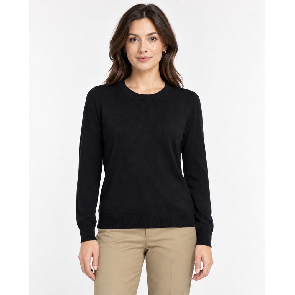 Banana Republic Sweater Womens Large Black Silk Cashmere Crewneck Knit EUC